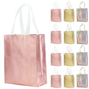 looksgo 12 pcs non-woven reusable gift bags with handles for party favor 8w x 4l x10h size