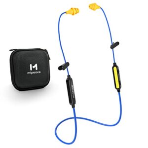 mipeace bluetooth work earplugs headphone, wireless in-ear noise isolating earbuds,29db noise reduction headphone with mic and control,19+ hours battery for lawn mowing industrial construction(black)