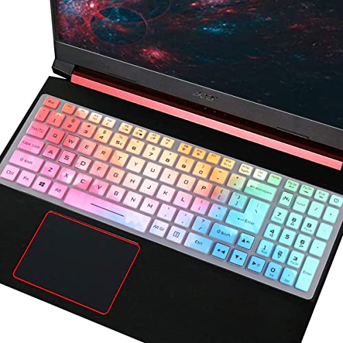 Keyboard Cover for Acer Nitro 5 & Predator Helios 300 Gaming, Nitro 5 AN515-58/57/56/55/54/45/44/43 AN517-54/53/52/51, Predator Helios 300 PH315-55/54/53/52 PH317-53/54, Nitro 7 AN715-51/52-Colorful