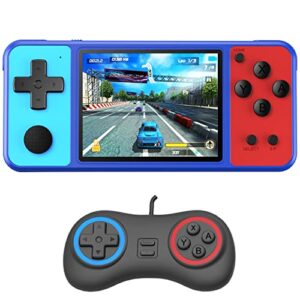 beico handheld game console for kids adults 3.0" large screen built in 270 classic retro video games seniors electronic games consoles birthday present (blue)