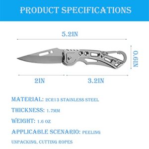 FEIZII Multi Functional Small Folding Knife Mini Pocket Knife 2 Inch Fine Blade Stainless Steel, Universal for Men and Women (12PACK)