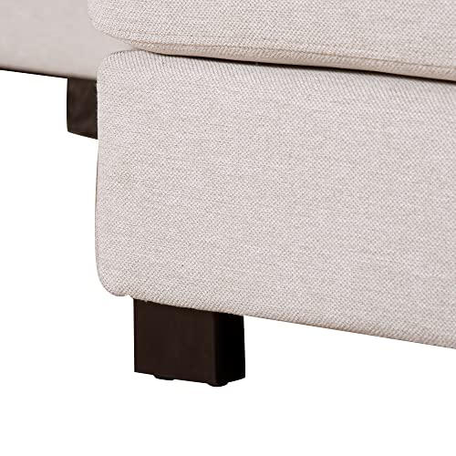 Voohek Sectional Sofa Upholstered Lounge Couch, for Living Room, Apartment, Beige