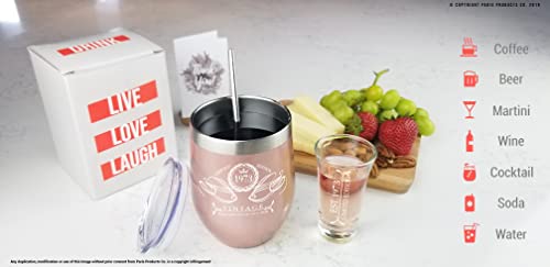 50th Birthday Gifts For Women - 1973 Wine Tumbler & Shot Glass Funny Bday Present Ideas Cheers To 50 Year Old Her, Wife, Daughter, Sister, Girlfriend, Anniversary From Mom, Dad, Husband Decorations