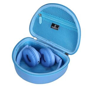 tourmate hard travel case for philips k4206 kids wireless on-ear headphones/iclever hs19 kids headphones/rorsou r10 on-ear headphones, protective carrying storage bag (blue, case only)