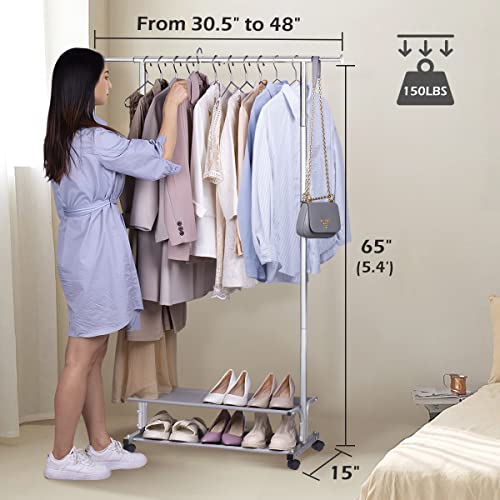 MISSLO 1 Pack 43" Garment Bag + 1 Pack 2 Clothing Rack