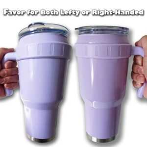 BAYINTNAL Enlarged 40oz Tumbler with Handle & Clear Slide Lid Sweat Proof Keep Cold Up to 12 Hours Vacuum Insulated Stainless Steel Travel Coffee Mug Dishwasher Safe, BPA Free (40 oz, Violet)