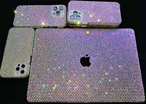 Teazgopx Bling Rhinestone MacBook Pro 15 Inch Case 2019 2018 2017 2016 Release (Model:A1990 A1707),3D Glitter Sparkle Diamond Case Fashion Luxury Shiny Crystal Hard Shell for Women Girls