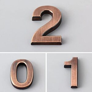 WEISHA 1PC Plastic Number Sticker Bronze Digital Adhesive Plating Digital Sticker Door Address Digits Floor Hotel Number Sticker Plate Sign Wall Decor(1)