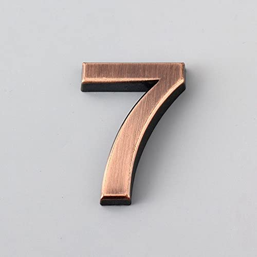 WEISHA 1PC Plastic Number Sticker Bronze Digital Adhesive Plating Digital Sticker Door Address Digits Floor Hotel Number Sticker Plate Sign Wall Decor(1)