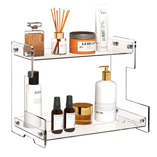 Acliys Bathroom Organizer Countertop 2 Tier Acrylic Makeup Organizer for Perfume, Vanity, Spice Rack, Bathroom Sink, Coffee Station