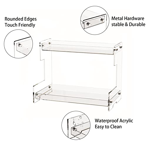 Acliys Bathroom Organizer Countertop 2 Tier Acrylic Makeup Organizer for Perfume, Vanity, Spice Rack, Bathroom Sink, Coffee Station