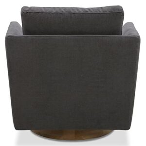 Watson & Whitely Modern Swivel Accent Chairs for Living Room/Bedroom, Small Club Arm Chairs for Small Spaces, Fabric in Dark Grey