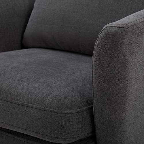 Watson & Whitely Modern Swivel Accent Chairs for Living Room/Bedroom, Small Club Arm Chairs for Small Spaces, Fabric in Dark Grey