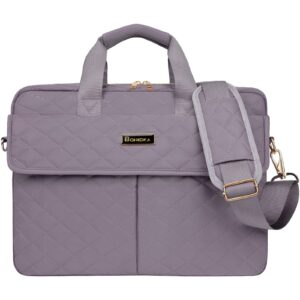 bonioka laptop bag computer laptop case for women, 15.6 inch briefcase shoulder bag water resistant for work school travel purple