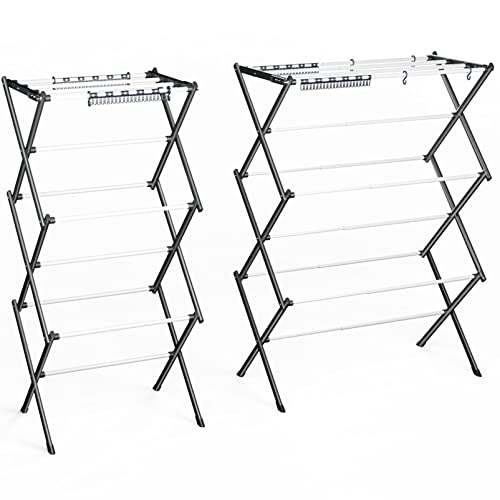 Foldable Drying Rack Clothing, Clothes Drying Rack Folding Indoor, Laundry Drying Rack - 40" x 28.8" x 14.2", Space Saving Indoor&Outdoor, White