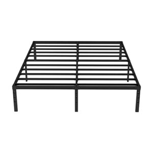 new jeto metal bed frame-simple and atmospheric metal platform bed frame, storage space under the bed heavy duty frame bed, durable king size bed frame, 18 inch, king