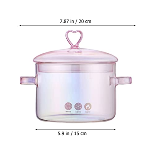 GANAZONO Clear Glasses Glass Saucepan with Cover Glass Saucepan Soup Pot Cooking Pot Saucepan with Cover for Pasta Noodle, Soup, Food Glass Pot Pasta Pot Pasta Pot Pasta Pot Korean Food
