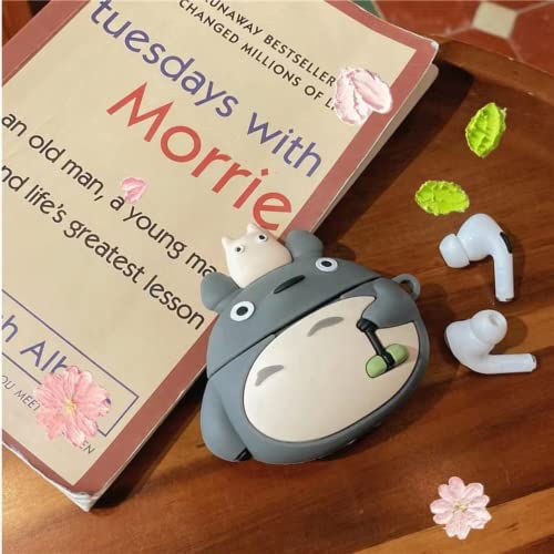 JERDF Compatible for AirPod Pro 2019 /Pro 2 2022,Japan Anime 3D Cartoon Design,Made of Food Grade Silicone Material,Seismic and Anti Fall,for Kids/Girls/Teens Boys(Grey cat)
