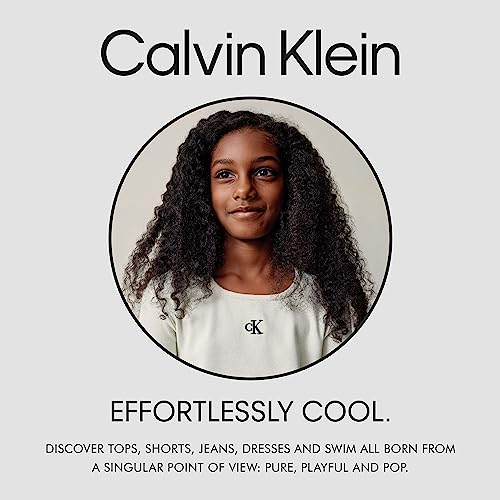 Calvin Klein Girls' Short Sleeve Relaxed-Fit Performance T-Shirt, Crew-Neck Neckline & Logo Detailing, Purple Rose Static