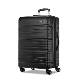 samsonite evolve se hardside expandable luggage with double wheels, bass black, large spinner