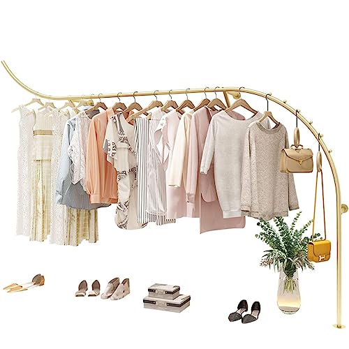 HIYOUGO Heavy Duty Clothing Rack for Boutiques - 200 lbs Capacity Metal Wall Mounted Display - Creative S Shape Design for Shirts and Garments - Ideal for Retail Stores and Commercial Use