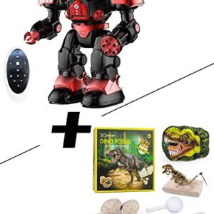 Dinosaur Fossil Digging Kit for Kids& Remote Control Robot Toys, RC Robot for Kids