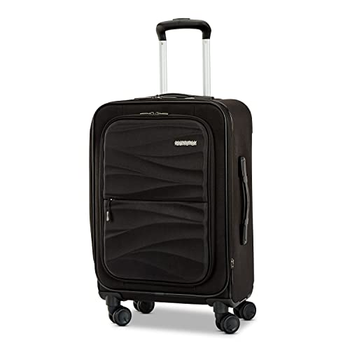 AMERICAN TOURISTER Cascade Softside Expandable Luggage Wheels, Jet Black, 20-Inch Spinner