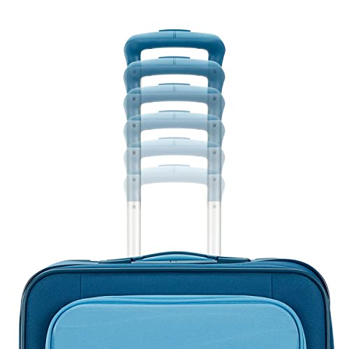 AMERICAN TOURISTER Cascade Softside Expandable Luggage with Spinner Wheels, Pacific Blue, 20-Inch