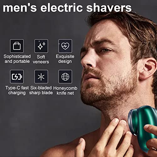 Electric Razor for Men, Mini-Shave Portable Electric Shaver, Pocket Size Portable Shaver -Wet and Dry Mens Razor USB Rechargeable Shaver Charging Easy One-Button Use for Home,Car,Travel (A-Black)