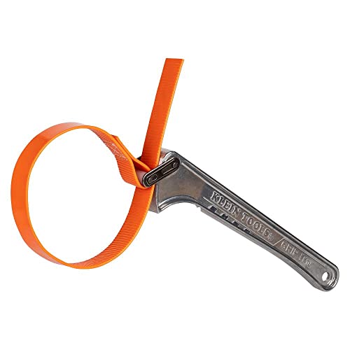 Klein Tools S12HB Strap Wrench, Adjustable Grip-It Strap Wrench Adjusts 1-1/2 to 5-Inch, 12-Inch Handle