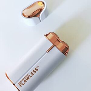 Finishing Touch Flawless Women's Painless Hair Remover Face Duo, Facial Electric Shaver Device, Dermatologist Approved, Hypo-allergenic, White/Rose Gold