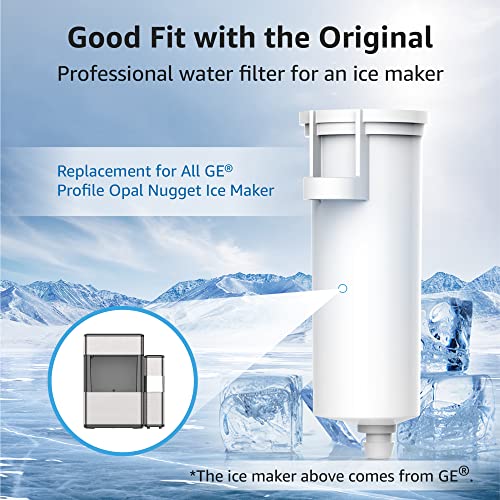 Replacement for GE® Opal Nugget Ice Maker Water Filter, 3 Counts, by AQUA CREST