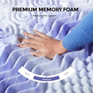 Dreamsmith 3 Inch 7-Zone Full Memory Foam Mattress Topper, Cooling Gel Infused Foam Mattress Topper Full for Back Pain, CertiPUR-US Certified Purple