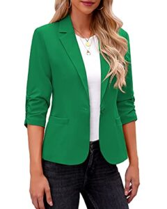 lookbookstore jackets for women fashion dressy 3/4 sleeve blazer for women blazers for women business casual summer jackets for women lightweight fashion green size large fits size 12 / size 14