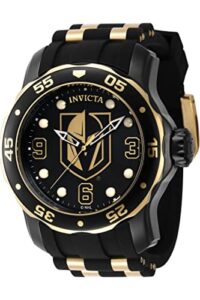 invicta nhl vegas golden knights quartz black dial men's watch 42321