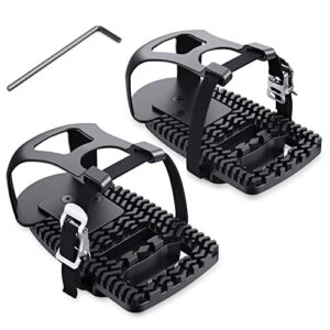 miden toe cages compatible with the peloton bike, toe cage pedals adapters for regular shoes, pedals shoe cage, convert look delta pedals on pelaton bike pedals to toe cages - ride with sneakers