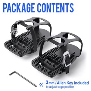 Miden Toe Cages Compatible with The Peloton Bike, Toe Cage Pedals Adapters for Regular Shoes, Pedals Shoe Cage, Convert Look Delta Pedals on Pelaton Bike Pedals to Toe Cages - Ride with Sneakers