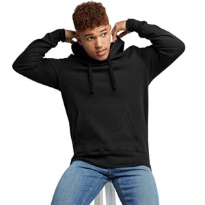 Hanes Originals Midweight Fleece Hoodie, Pullover Hooded Sweatshirt for Men, Black, Large