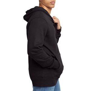 Hanes Originals Midweight Fleece Hoodie, Pullover Hooded Sweatshirt for Men, Black, Large