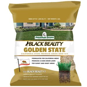 jonathan green (10700) black beauty golden state california grass seed (made for california) - cool season lawn seed (3 lb)