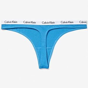 Calvin Klein Women's Carousel Logo Pride Cotton Stretch Thong Panties, Multipack, Cherry Tomato/Persian Red/Lemon Lime/Aqua Green/Blue Ambience, Small