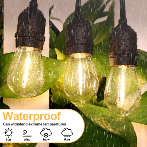 Mlambert LED String Light Bulbs, Shatterproof Outdoor String S14 Replacement Light Bulbs, Waterproof 1W LED Edison Bulbs Equal to 11W Incandescent, 2700K Warm White, E26 Bulb, 15 Pack, Not Solar Bulbs