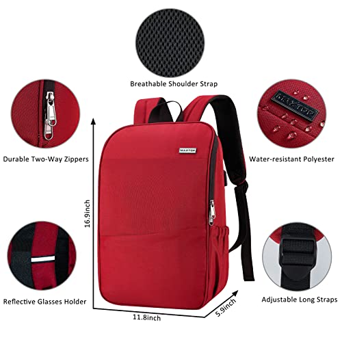 MAXTOP Deep Storage Laptop Backpack with USB Charging Port[Water Resistant] College Computer Bookbag Fits 16 Inch Laptop