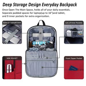 MAXTOP Deep Storage Laptop Backpack with USB Charging Port[Water Resistant] College Computer Bookbag Fits 16 Inch Laptop