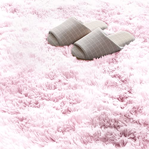 ROCYJULIN Area Rugs 5x7 for Bedroom, Thickened Fluffy 5x7 Area Rugs for Living Room, Ultra Soft Non-Slip Large Shag Fuzzy Rug for Nursery, Kids, Girls, Boys, Pink