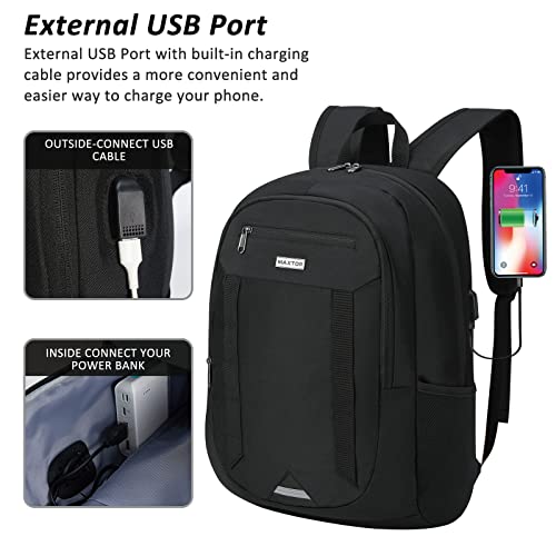 MAXTOP Laptop Backpack Business Computer Backpacks with USB Charging Port College Bookbag Fits Laptop up to 17 inch