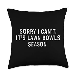 lawn bowling retirement & lawn bowls accessories funny idea for women & novelty lawn bowling throw pillow, 18x18, multicolor