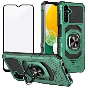 ailiber phone case for samsung galaxy a04s, samsung a13 5g case with screen protector, ring kickstand for magnetic car mount, military grade, shockproof rugged protective cover for galaxy a04 s-green
