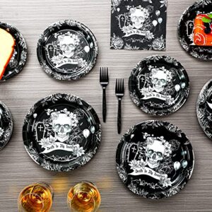 96 Pieces Death to My 20s Party Decorations Supplies Black Party Tableware Set 30th Birthday Party Dessert Plates Napkins Forks for 24 Guests My Youth Funny Thirtieth Birthday Party