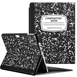fintie protective case for 13 inch microsoft surface pro 9 / pro 9 5g (2022 release) - multiple angle viewing hard shell slim portfolio cover compatible with type cover keyboard, composition book